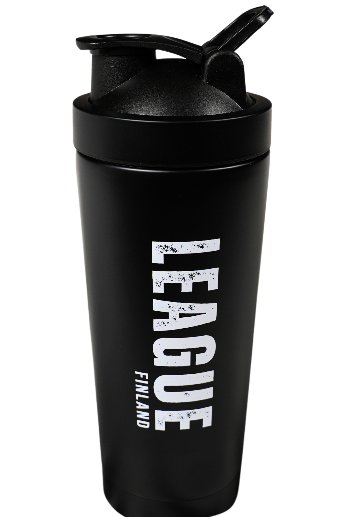 Black metal thermos shaker