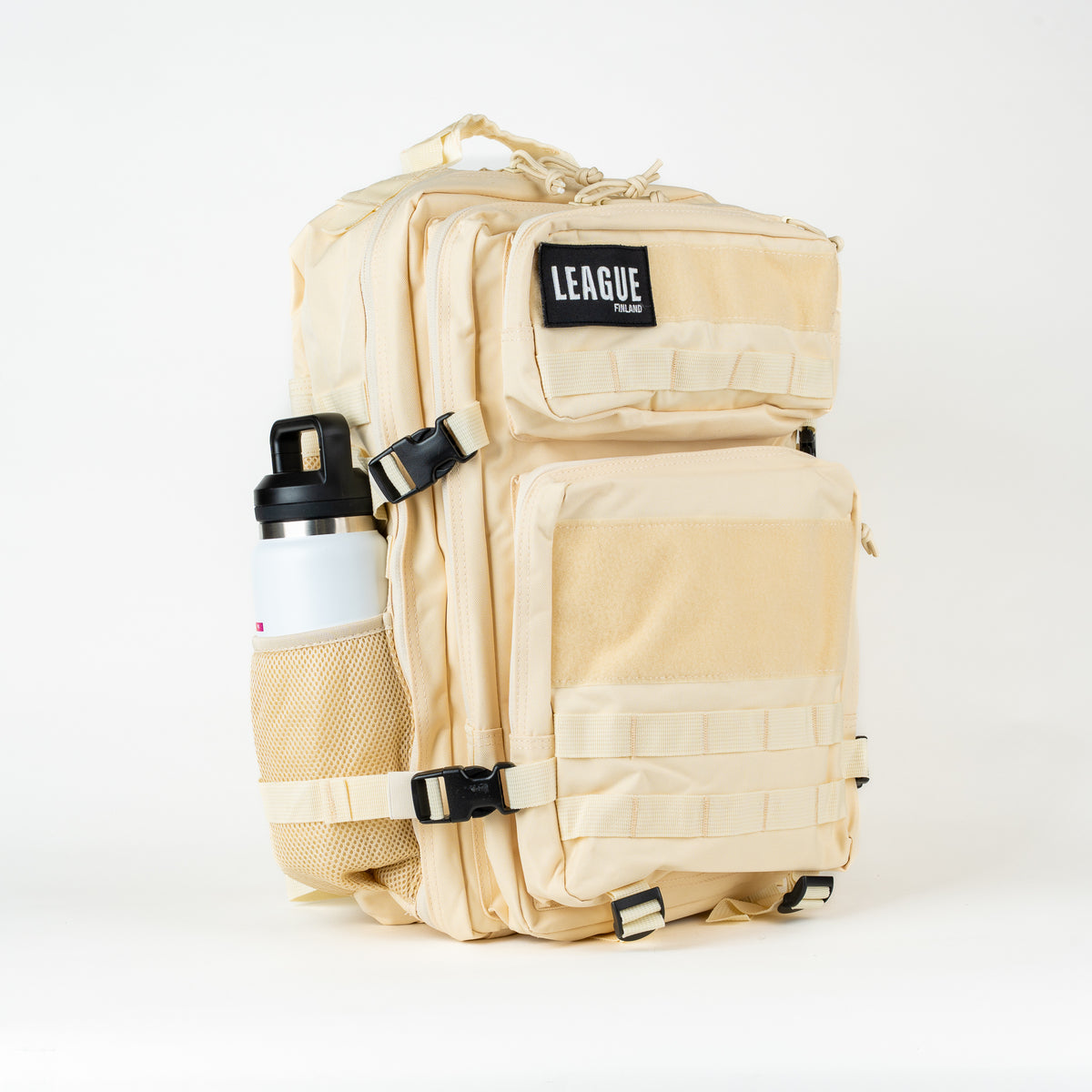LEAGUE Patch Backbag 45L sports backpack, cream white, image 1/3